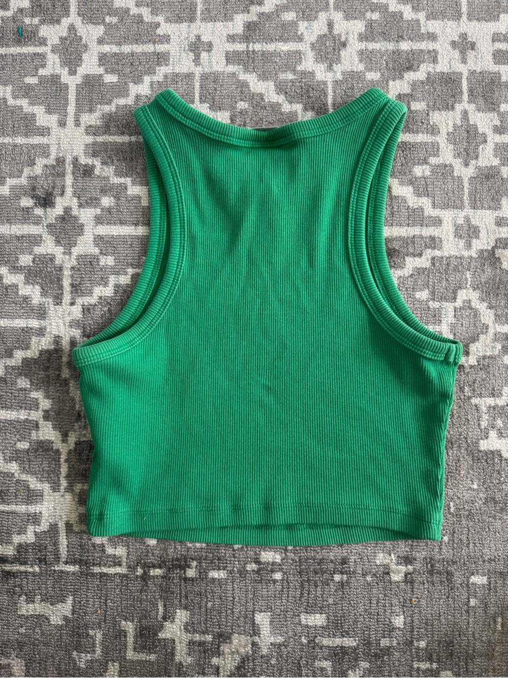 H&M Bright Green Ribbed Cropped Racerback Tank - Picture 2 of 8